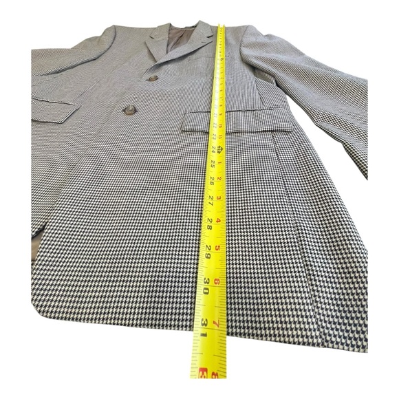 POLO M RALPH LAUREN Mens  Brown Houndstooth Wool Jacket Blazer Size 42R - Picture 7 of 13